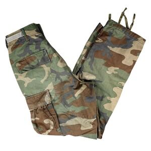 Camo Cargo Pants Military Army Combat Woodland Style Drawstring Trousers‎